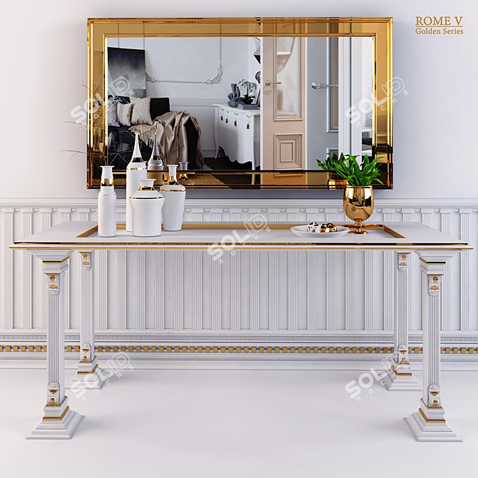 Luxurious Golden Rome Decor Set 3D model image 1