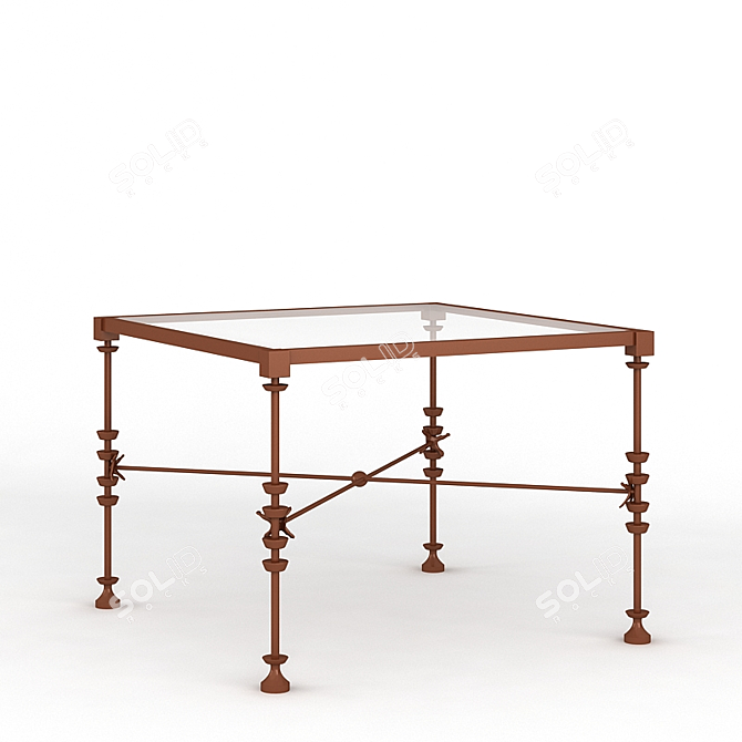 Elegant Giacometti Dining Table 3D model image 1