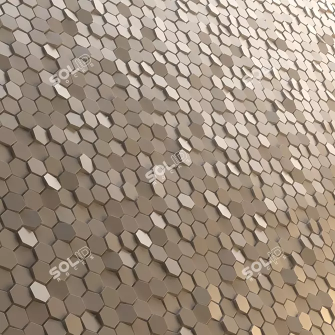 Honeycomb Mosaics Decor Panel 3D model image 1