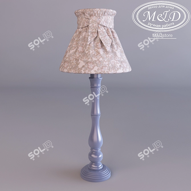 Artisan Wooden Table Lamp 3D model image 1