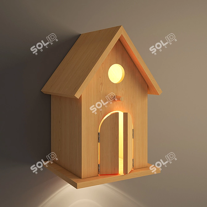 Nursery Birdhouse Lamp 3D model image 1