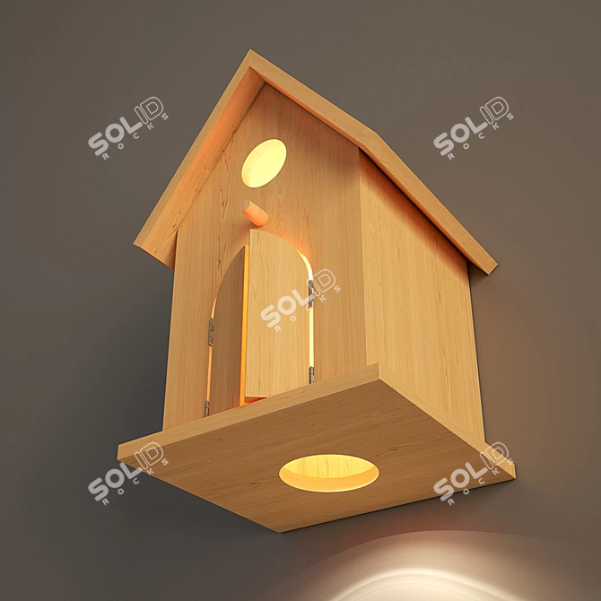 Nursery Birdhouse Lamp 3D model image 2