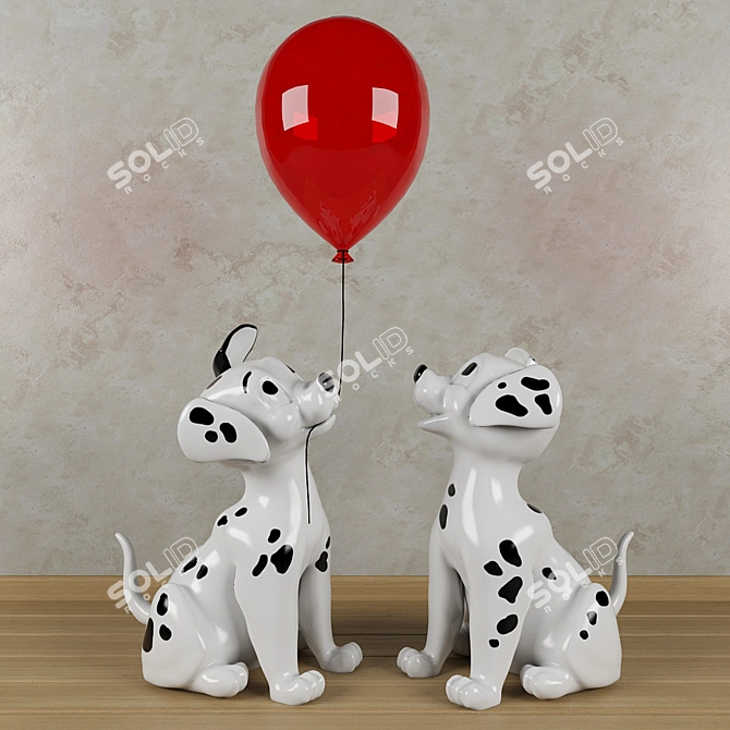 Dalmatian Pup Sculptures 3D model image 1