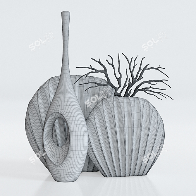 Coastal Chic Vase Set 3D model image 2