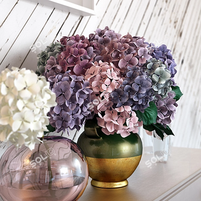 Hydrangea Composition - Max 2011, FBX 3D model image 2