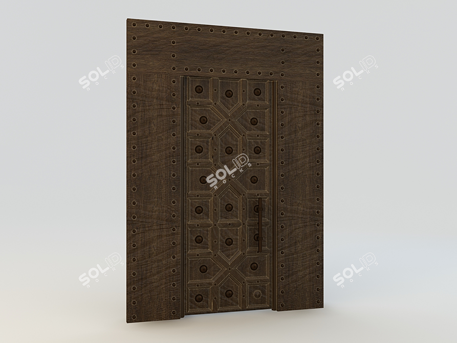 Exquisite Eastern Door 3D model image 1