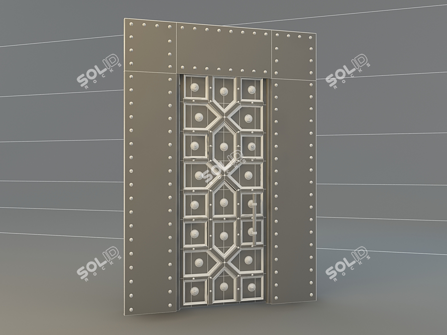 Exquisite Eastern Door 3D model image 2