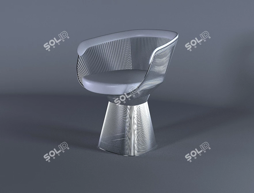 Sleek Leather Chair 3D model image 2
