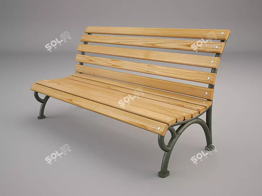 Outdoor Seating Bench 3D model image 1