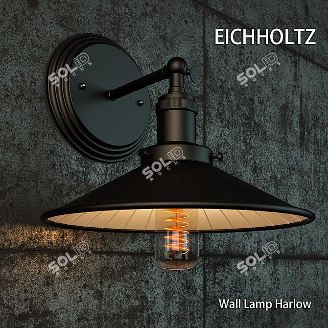 Title: Elegant Harlow Wall Lamp 3D model image 1