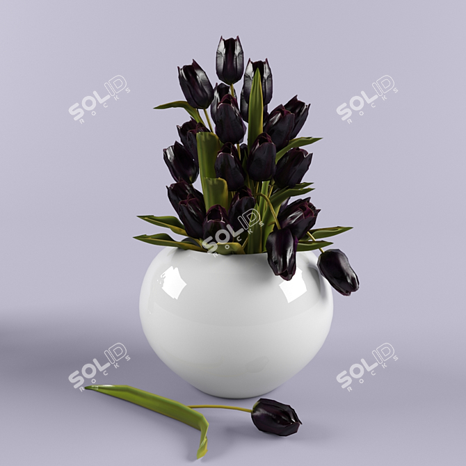 Vibrant Tulip Bouquet 3D model image 1