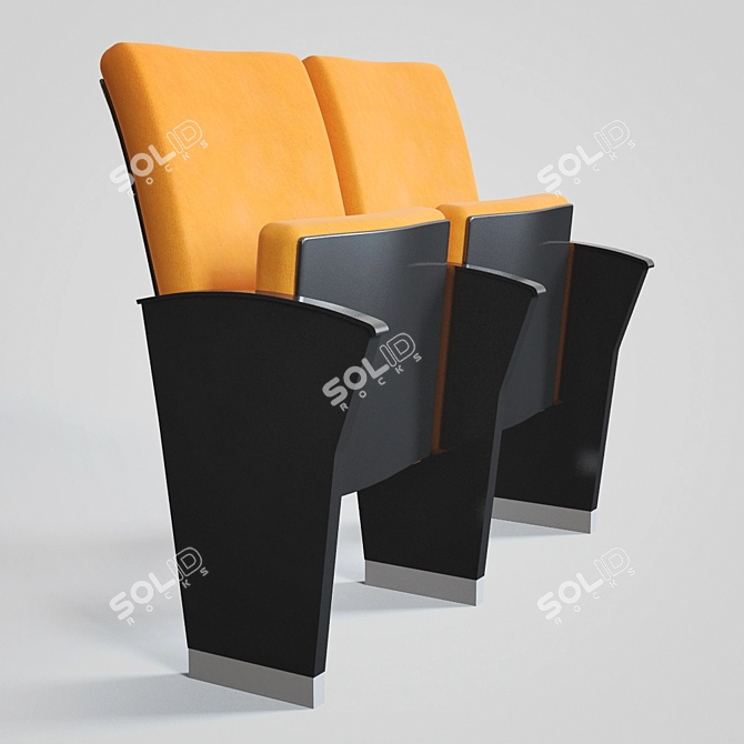 Elevate Theater Experience with Vibrant Orange Chairs 3D model image 1