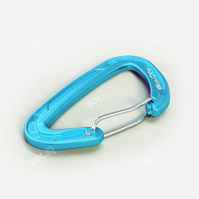 Lightweight Carabiner with Smooth Locking Mechanism 3D model image 1
