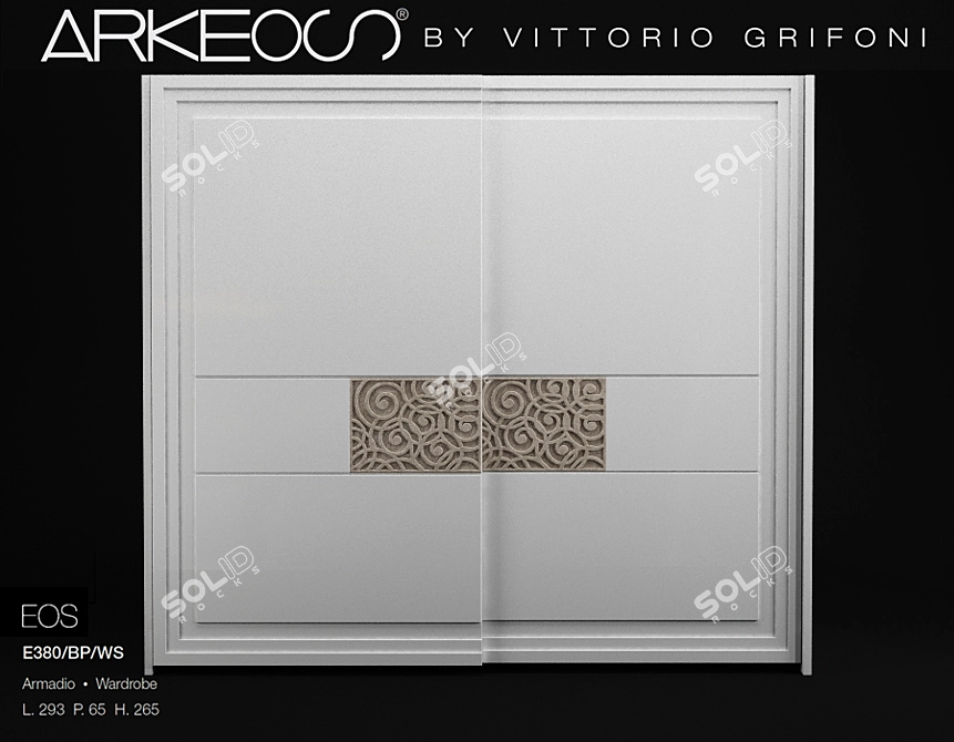 Arkeos E380 Wardrobe: Stylish and Luxurious 3D model image 1