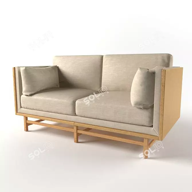 Cozy Comfort Double Sofa 3D model image 2