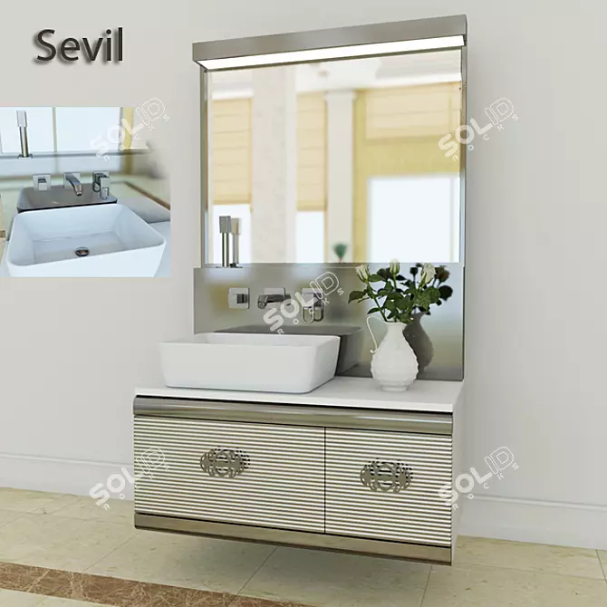 Elegant Seville Timepiece 3D model image 1