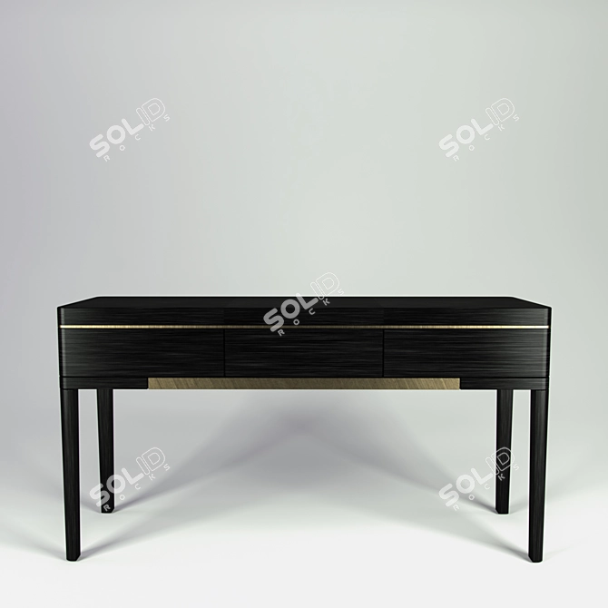 Black Wood Console 140x74x40 3D model image 1