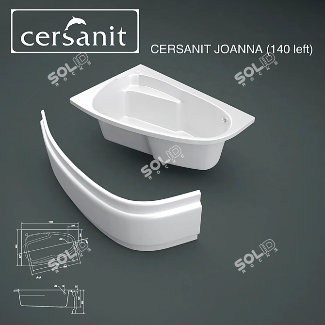 Compact and Stylish Cersanit Joanna 140 Left 3D model image 1