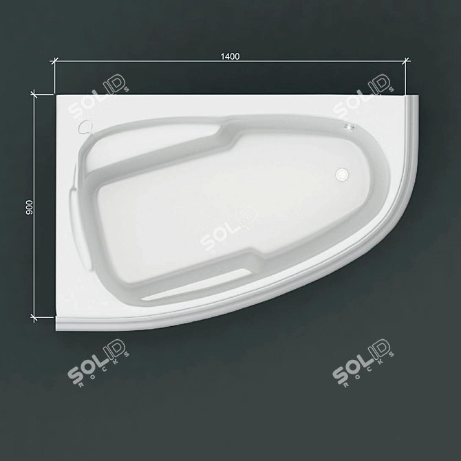 Compact and Stylish Cersanit Joanna 140 Left 3D model image 2