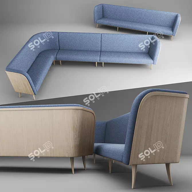Versatile Modular Sofa for Restaurants 3D model image 1