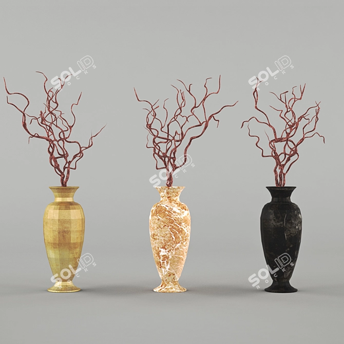 DecoGold Vase 3D model image 1