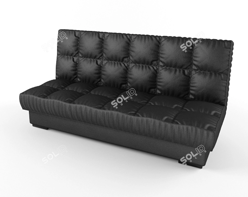 Sleek Leather Sofa: 2000x850 3D model image 1