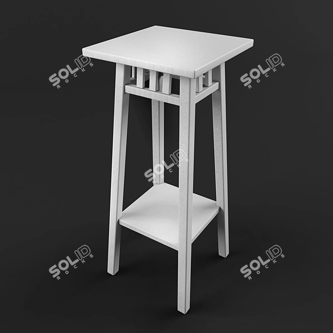 LANLIV IKEA White Wooden Pedestal for Flowers 3D model image 1