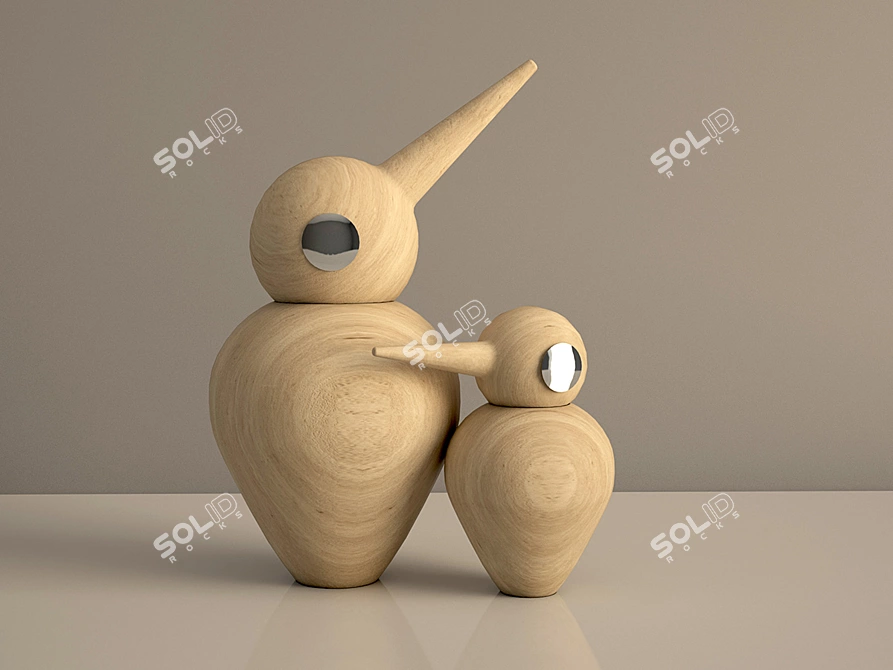 Bird Statuette: A Delicate Homage. 3D model image 1