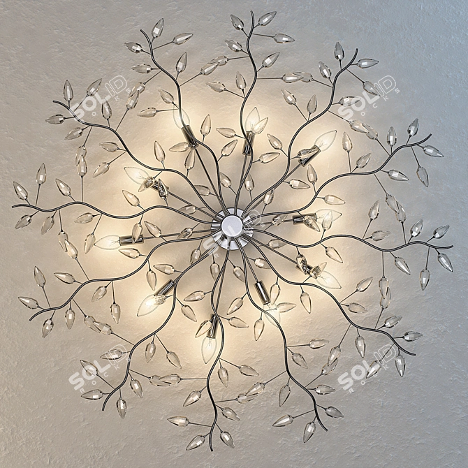 Astree Crystal Chrome Ceiling Lamp 3D model image 1