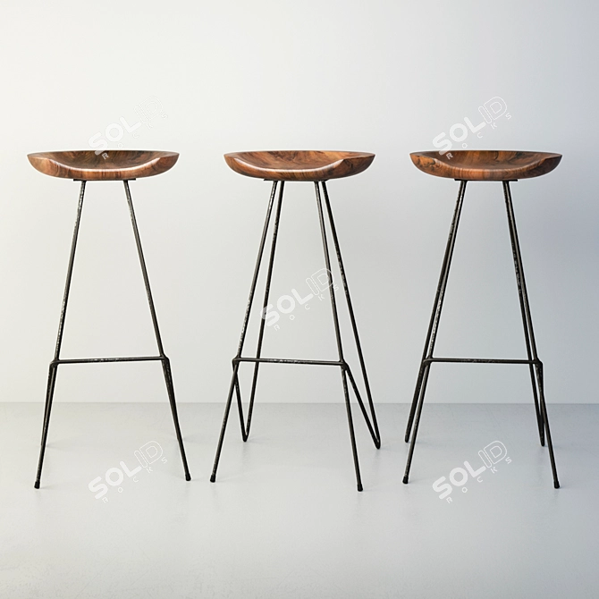 Stylish Perch Barstool: Elevated Comfort for Any Bar 3D model image 2