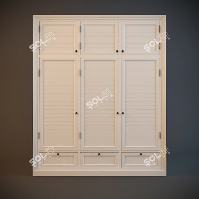 Title: Provence Classic Built-in Wardrobe 3D model image 1
