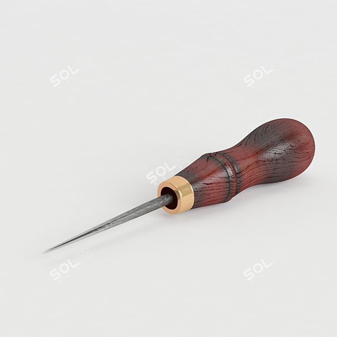 Title: Wooden Handle Awl - 130mm 3D model image 1