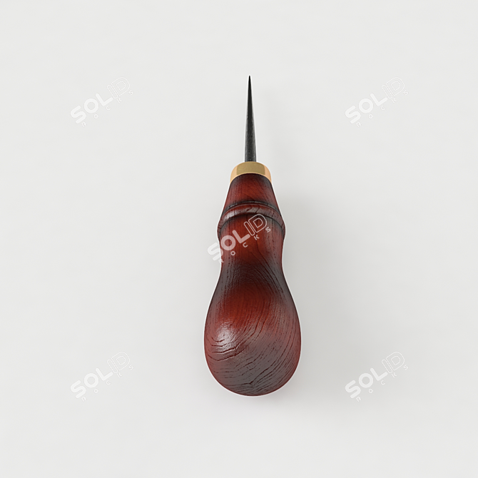 Title: Wooden Handle Awl - 130mm 3D model image 3