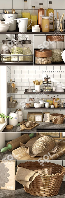 Pottery Barn Kitchen Set 3D model image 1