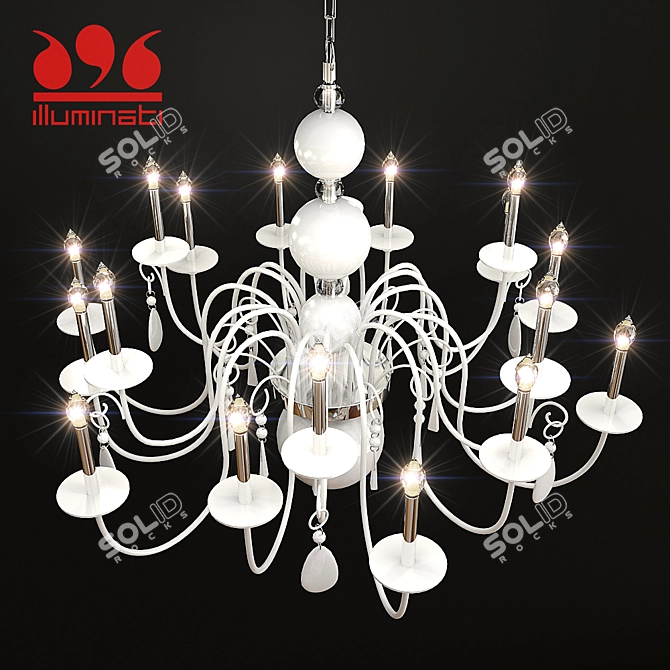 18-Light Halo Chandelier 3D model image 2