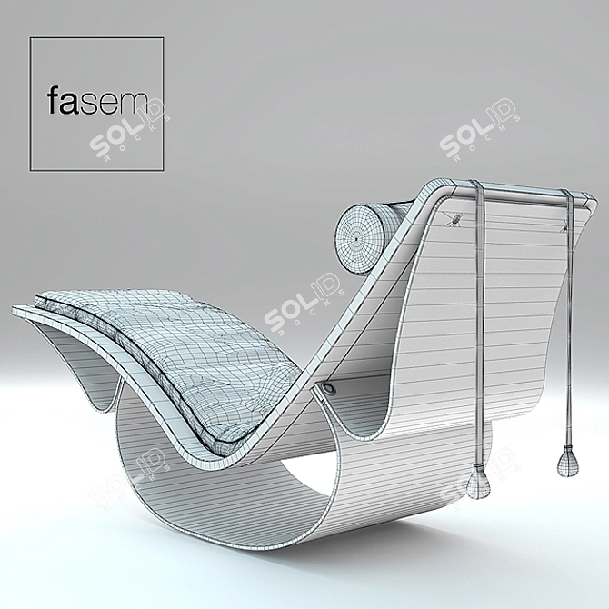 Vintage Rio Deckchair Fasem 3D model image 3