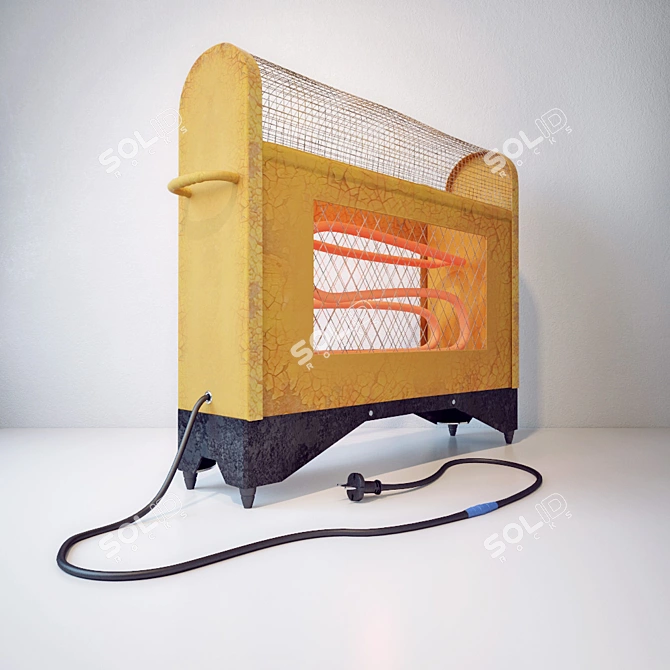 Vintage Soviet Electric Heater 3D model image 2