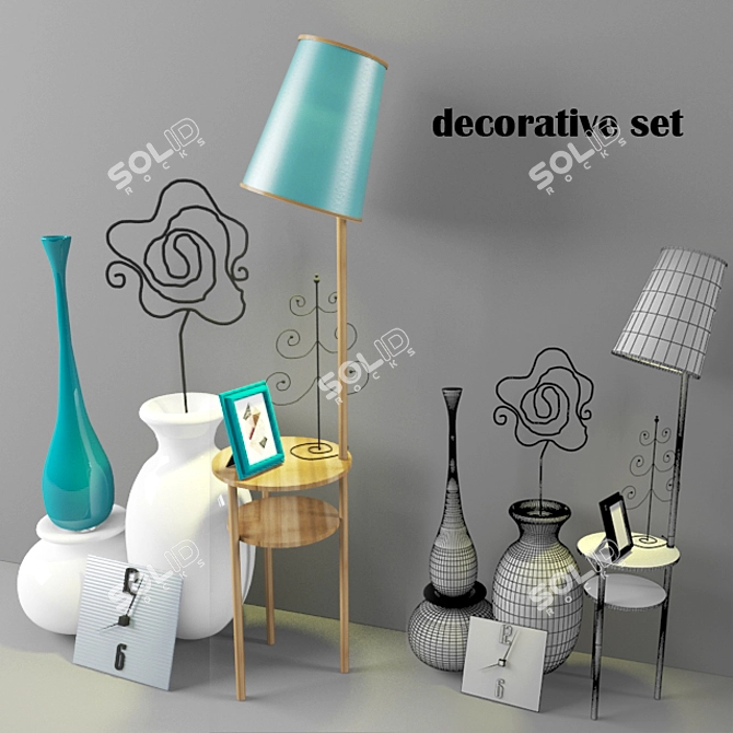 Textured Materials Decor Set 3D model image 1