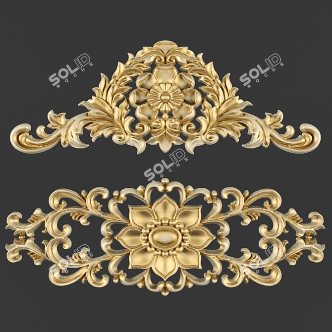 Elegant Ornamental Molding 3D model image 1