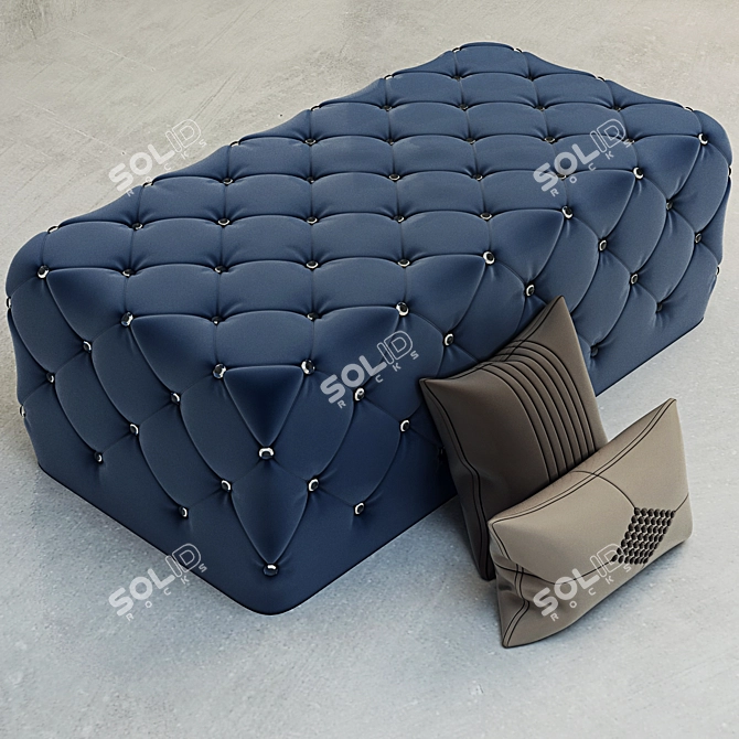 Quilted Bench with Cushions 3D model image 2