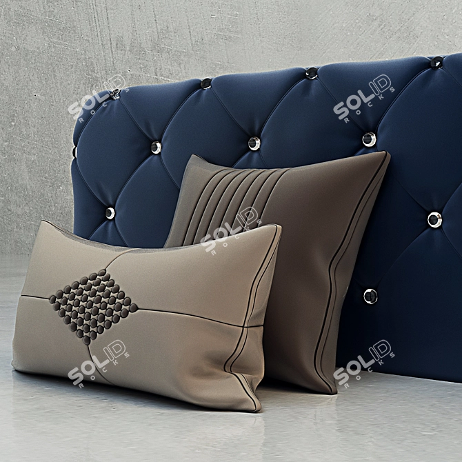 Quilted Bench with Cushions 3D model image 3