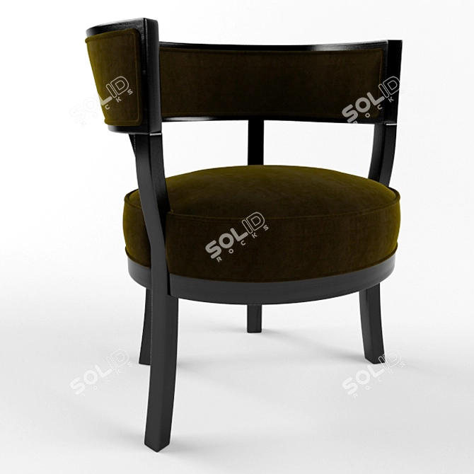 1940s Vintage Barrel Chair Pair 3D model image 1