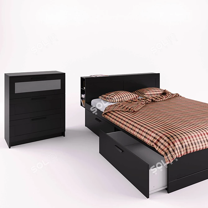 Compact and Stylish BRIMNES Bedroom Set 3D model image 1