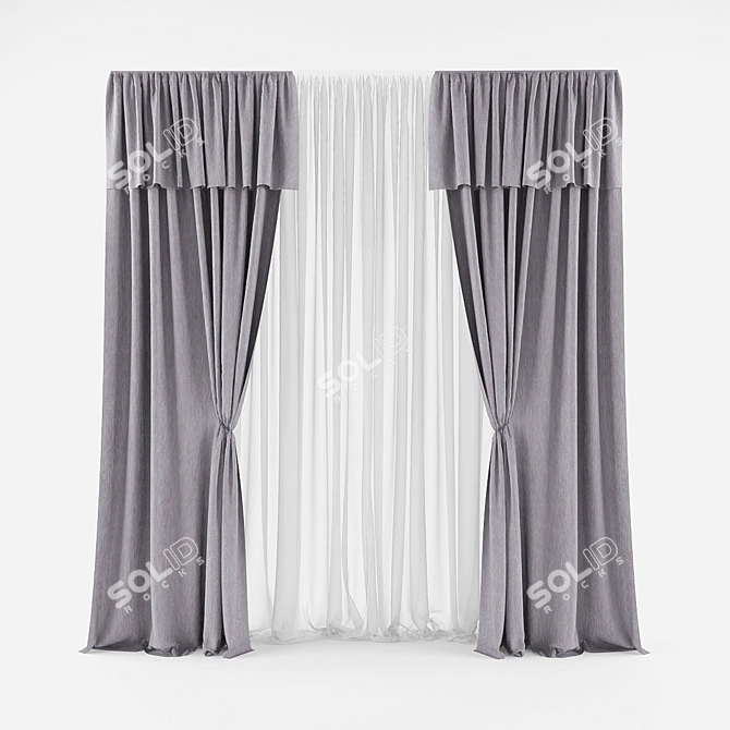 Title: Contemporary Curtains: Modern Style 3D model image 1