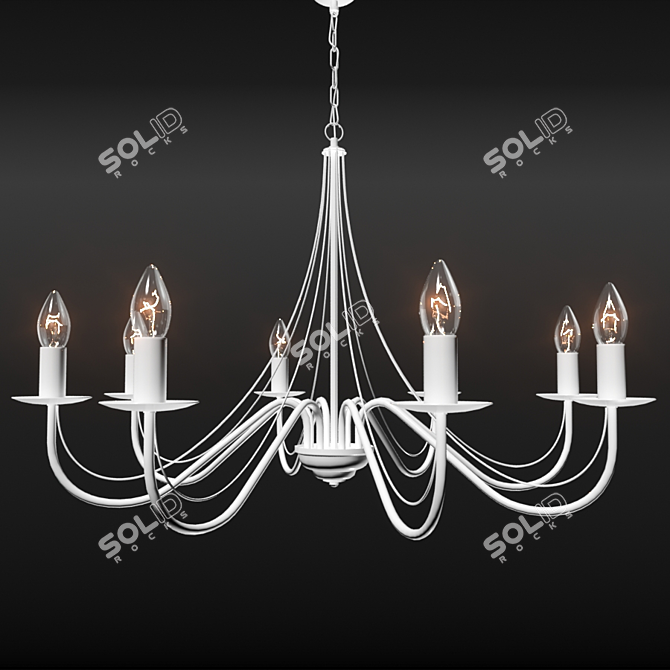 8-Horn Metal Chandelier 3D model image 1