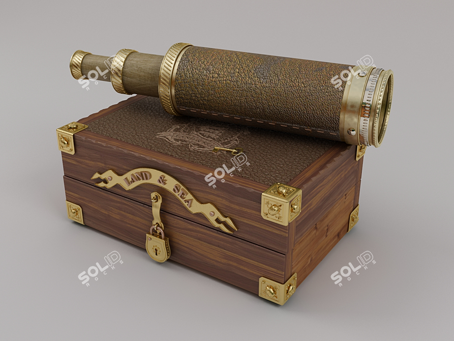 Colonial War Era Spyglass 3D model image 1