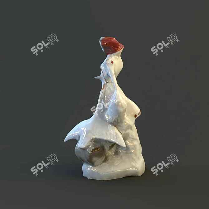 Vintage Soviet Porcelain Figurine 3D model image 3