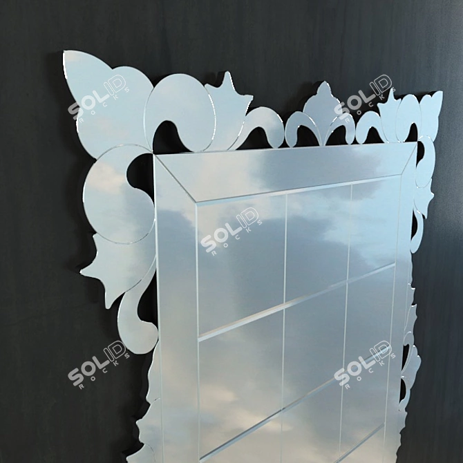 Square Ornament Mirror: Elegant Décor Solution 3D model image 2