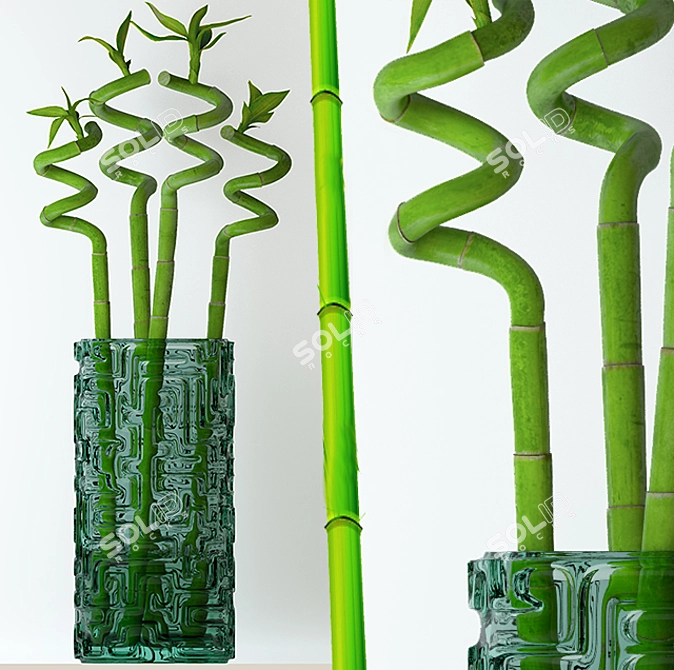 Elegant Bamboo Vase 3D model image 1