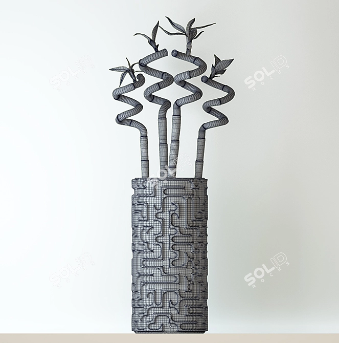 Elegant Bamboo Vase 3D model image 3